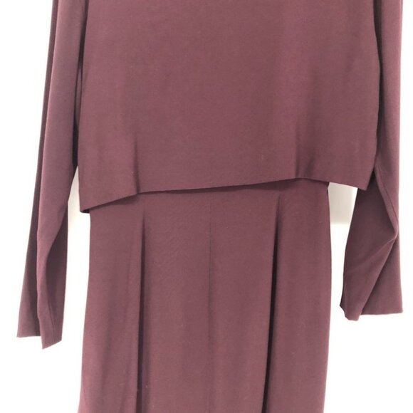 The Kooples Maroon Burgundy gold studded shoulder long sleeve mini dress 38 - Picture 8 of 16